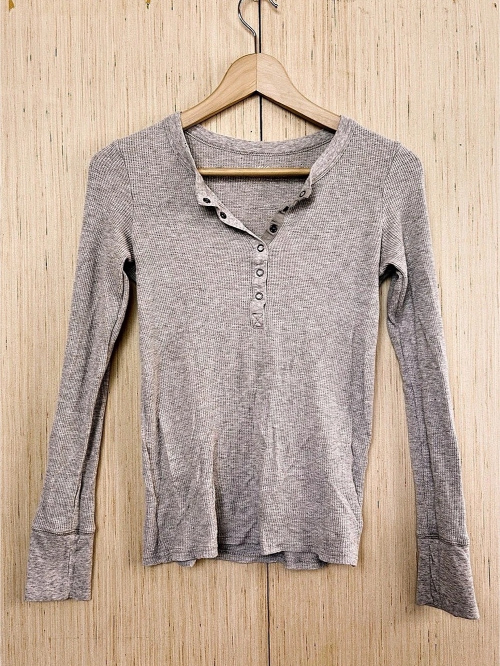 Aerie Gray Long Sleeve Henley